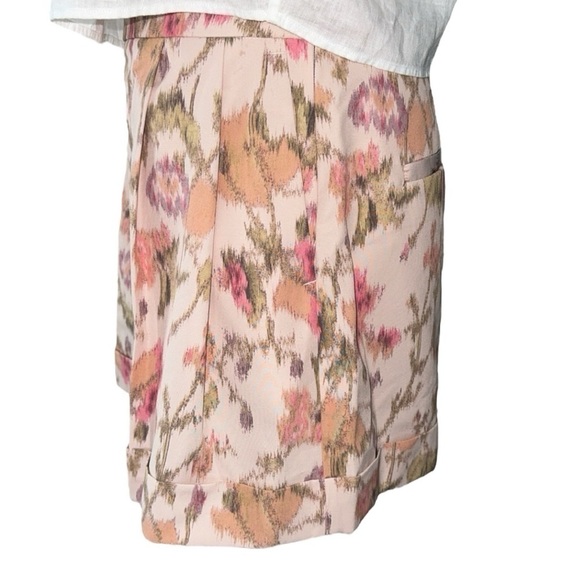 Rebecca Taylor Gloria Fleur Hollywood High-Waist Pleated Floral Print Shorts NEW - Picture 11 of 14